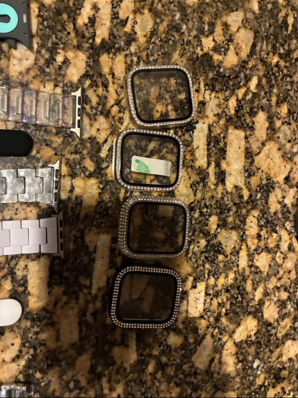Interchangeable Silicone and Metal Bands - Black, White, Teal, Gray